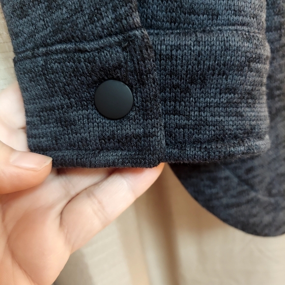 Lands' End Charcoal Heathet Button-Up Jacket Shacket Size Small - Picture 6 of 6